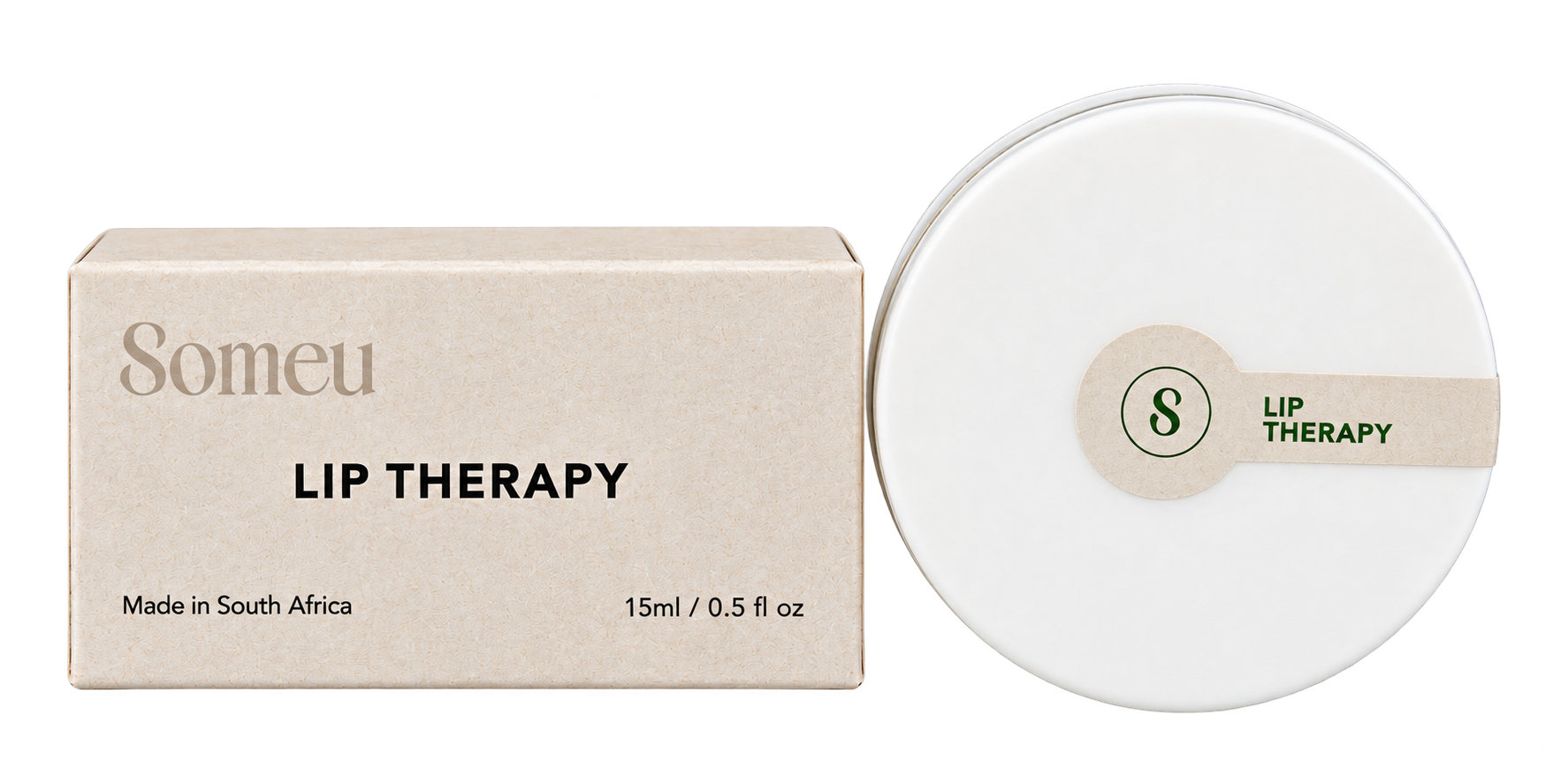 Sómeu Lip Therapy box and 15 millilitre pot.